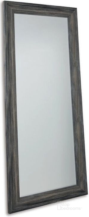 The appearance of Halkirk Antique Gray Floor Mirror Accent Mirror designed by Isaac Tahari in the transitional interior design. This antique gray piece of furniture  was selected by 1StopBedrooms from Halkirk Collection to add a touch of cosiness and style into your home. Sku: A8010219. Product Type: Floor Mirror. Image1