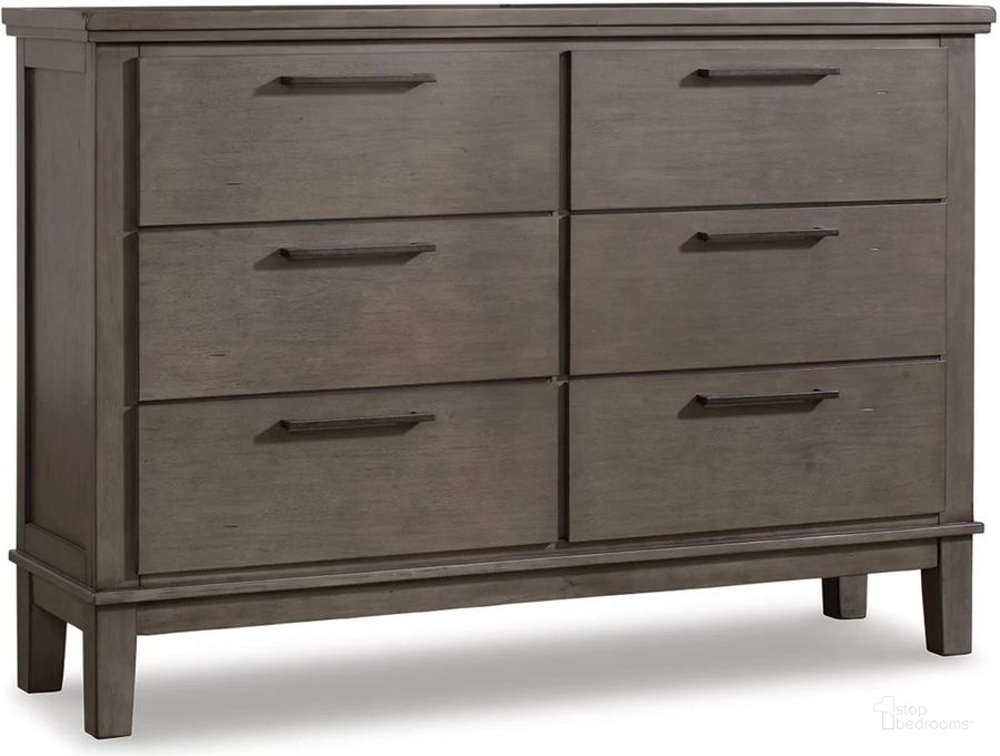The appearance of Hallanden Gray Dresser designed by Signature Design by Ashley in the modern / contemporary interior design. This gray piece of furniture  was selected by 1StopBedrooms from Hallanden Collection to add a touch of cosiness and style into your home. Sku: B649-31. Material: Wood. Product Type: Dresser. Image1