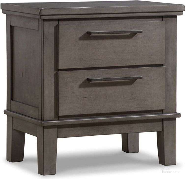 The appearance of Hallanden Gray Two Drawer Night Stand designed by Signature Design by Ashley in the modern / contemporary interior design. This gray piece of furniture  was selected by 1StopBedrooms from Hallanden Collection to add a touch of cosiness and style into your home. Sku: B649-92. Material: Wood. Product Type: Nightstand. Image1