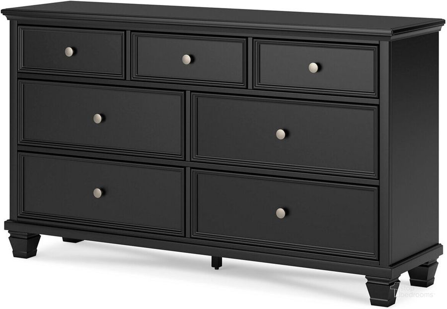 The appearance of Hallberry Black Dresser designed by Off 5th Home in the transitional interior design. This black piece of furniture  was selected by 1StopBedrooms from Hallberry Collection to add a touch of cosiness and style into your home. Sku: B687-31. Material: Wood. Product Type: Dresser. Image1