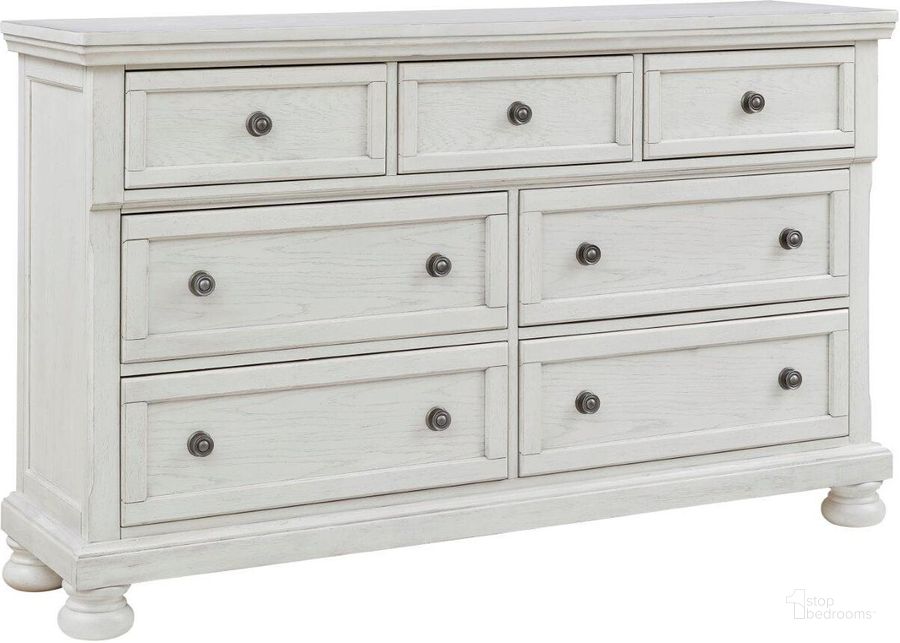 The appearance of Hallersville Antique White Dresser 0qd24373342 designed by Isaac Tahari in the transitional interior design. This antique white piece of furniture  was selected by 1StopBedrooms from Hallersville Collection to add a touch of cosiness and style into your home. Sku: B742-31. Material: Wood. Product Type: Dresser. Image1