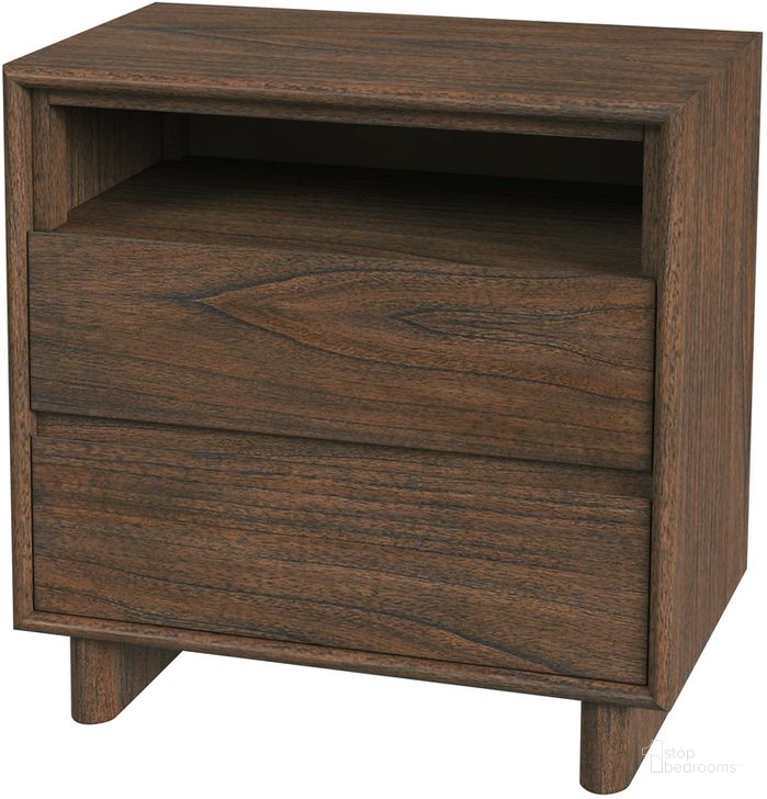 The appearance of Halmstad Wood Panel 2 Drawer Nightstand In Brown designed by Butler Specialty Company in the transitional interior design. This brown piece of furniture  was selected by 1StopBedrooms from Halmstad Collection to add a touch of cosiness and style into your home. Sku: 5768188. Material: Wood. Product Type: Nightstand. Image1