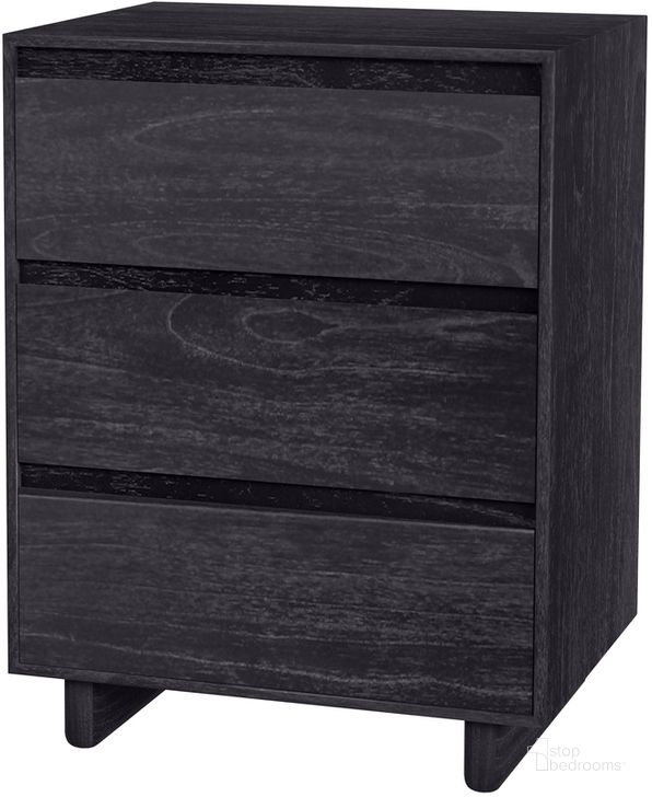 The appearance of Halmstad Wood Panel 3 Drawer Narrow Nightstand In Black designed by Butler Specialty Company in the transitional interior design. This black piece of furniture  was selected by 1StopBedrooms from Halmstad Collection to add a touch of cosiness and style into your home. Sku: 5767432. Material: Wood. Product Type: Nightstand. Image1