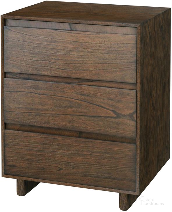 The appearance of Halmstad Wood Panel 3 Drawer Narrow Nightstand In Brown designed by Butler Specialty Company in the transitional interior design. This brown piece of furniture  was selected by 1StopBedrooms from Halmstad Collection to add a touch of cosiness and style into your home. Sku: 5767188. Material: Wood. Product Type: Nightstand. Image1