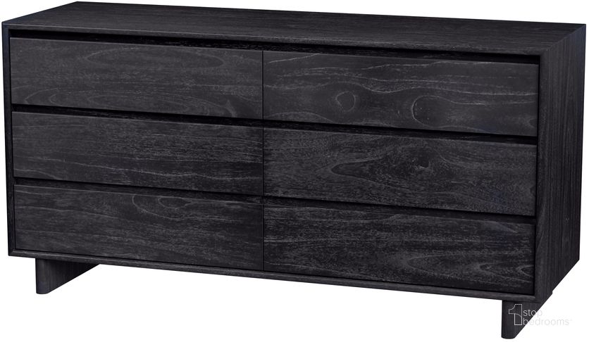 The appearance of Halmstad Wood Panel 6 Drawer Dresser In Black designed by Butler Specialty Company in the transitional interior design. This black piece of furniture  was selected by 1StopBedrooms from Halmstad Collection to add a touch of cosiness and style into your home. Sku: 5766432. Material: Wood. Product Type: Dresser. Image1