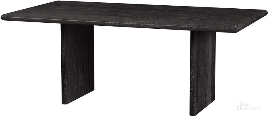 The appearance of Halmstad Wood Panel Dining Table In Black designed by Butler Specialty Company in the transitional interior design. This black piece of furniture  was selected by 1StopBedrooms from Halmstad Collection to add a touch of cosiness and style into your home. Sku: 5765432. Table Base Style: Double Pedestal. Material: Wood. Product Type: Dining Table. Table Top Shape: Rectangular. Size: 74". Image1
