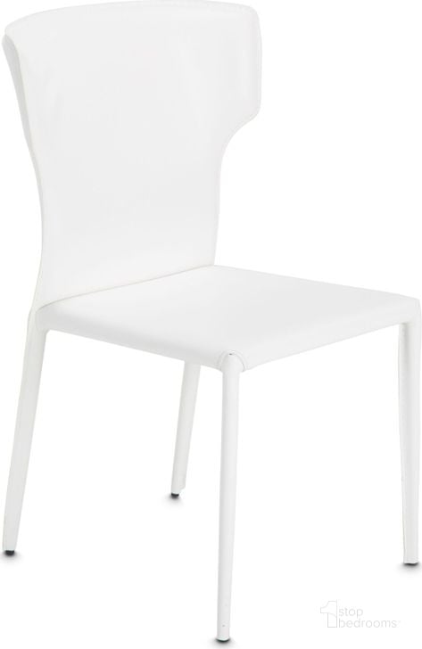 The appearance of Halo Glossy White Dining Chair designed by AICO in the transitional interior design. This white piece of furniture  was selected by 1StopBedrooms from Halo Collection to add a touch of cosiness and style into your home. Sku: 9018003A-116. Product Type: Side Chair.