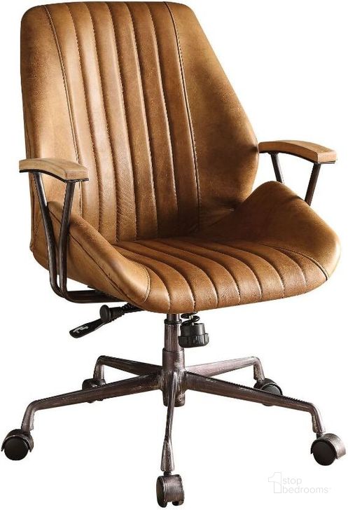 The appearance of Hamilton Coffee Leather Executive Office Chair designed by ACME in the rustic / southwestern interior design. This coffee piece of furniture  was selected by 1StopBedrooms from Hamilton Collection to add a touch of cosiness and style into your home. Sku: 92412. Material: Leather. Product Type: Office Chair. Image1