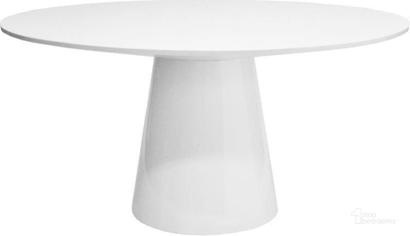 The appearance of Hamilton White Lacquer Round Dining Table designed by Worlds Away in the transitional interior design. This white piece of furniture  was selected by 1StopBedrooms from Hamilton Collection to add a touch of cosiness and style into your home. Sku: HAMILTON WH. Table Base Style: Pedestal. Table Top Shape: Round. Product Type: Dining Table. Material: MDF. Size: 59.