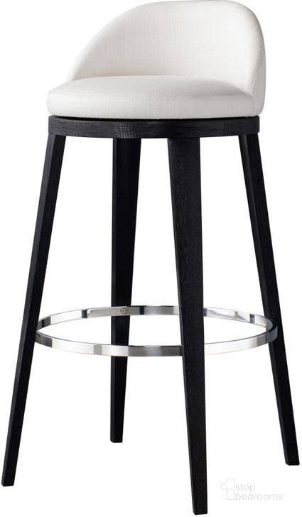 The appearance of Hampstead Bar Stool In Charcoal Oak designed by Sonder Living in the  interior design. This black piece of furniture  was selected by 1StopBedrooms from Hampstead Collection to add a touch of cosiness and style into your home. Sku: FG1902007. Product Type: Barstool. Material: Plywood. Image1
