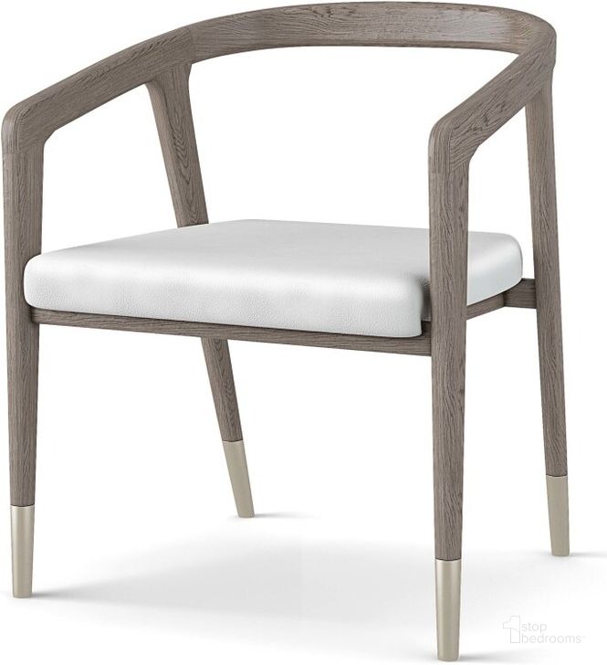 The appearance of Hampstead Dining Chair In Smoked Oak And Brushed Pewter designed by Sonder Living in the modern / contemporary interior design. This grey and silver piece of furniture  was selected by 1StopBedrooms from Hampstead Collection to add a touch of cosiness and style into your home. Sku: FG1902009. Product Type: Dining Chair. Material: Plywood.