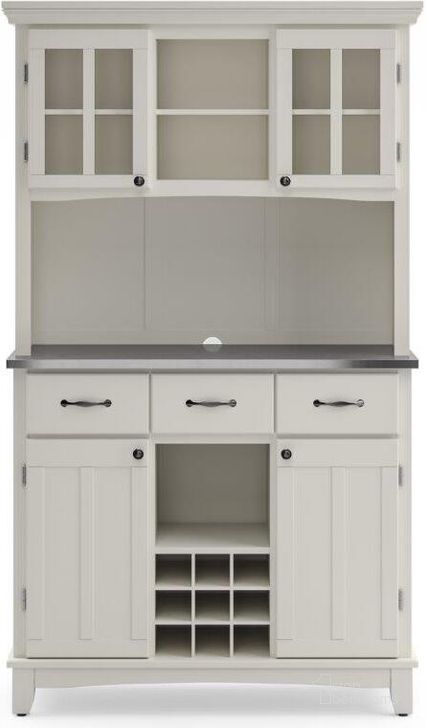 The appearance of Hampton Off White Buffet with Hutch 5100-0023-22 designed by Homestyles in the traditional interior design. This off white piece of furniture  was selected by 1StopBedrooms from Hampton Collection to add a touch of cosiness and style into your home. Sku: 5100-002;5100-302;5100-102. Material: Wood. Product Type: Buffet and Hutch. Image1