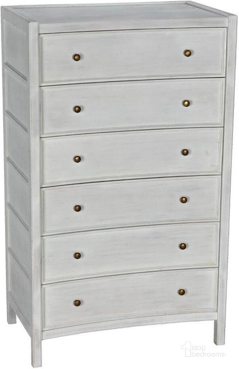 The appearance of Hampton Tall Boy Dresser In White Wash designed by Noir in the transitional interior design. This white wash piece of furniture  was selected by 1StopBedrooms from Hampton Collection to add a touch of cosiness and style into your home. Sku: GDRE118WH. Product Type: Dresser. Material: Wood Veneer. Image1