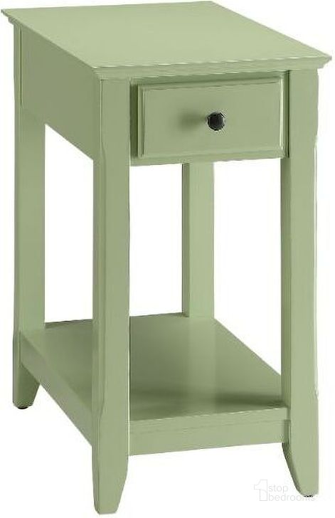 The appearance of Hamurana Green Side Table designed by Bennett Interiors in the transitional interior design. This green piece of furniture  was selected by 1StopBedrooms from Hamurana Collection to add a touch of cosiness and style into your home. Sku: 82840. Material: Wood. Product Type: Side Table. Table Top Shape: Rectangular. Image1