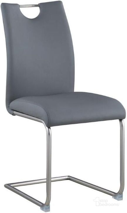 The appearance of Handle Back Cantilever Side Chair CARINA-SC-GRY Set of 4 designed by Chintaly Imports in the modern / contemporary interior design. This brushed nickel piece of furniture  was selected by 1StopBedrooms from Carina Collection to add a touch of cosiness and style into your home. Sku: CARINA-SC-GRY. Product Type: Side Chair. Image1