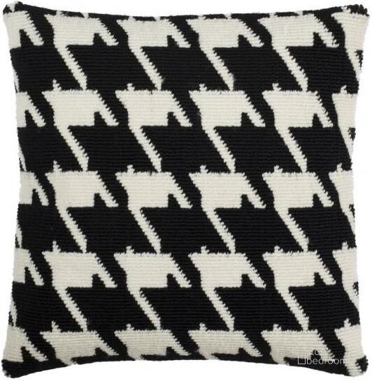 The appearance of Hanne Houndstooth Pillow PPL250B-2020 designed by Safavieh in the transitional interior design. This black and ivory piece of furniture  was selected by 1StopBedrooms from Hanne Collection to add a touch of cosiness and style into your home. Sku: PPL250B-2020. Product Type: Pillows and Throw. Image1