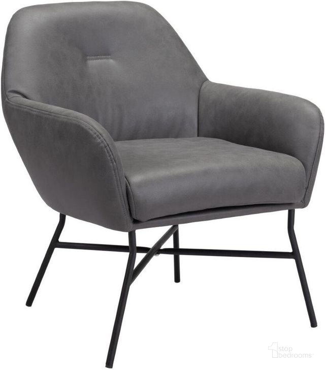 The appearance of Hans Accent Chair In Vintage Gray designed by Zuo Modern in the modern / contemporary interior design. This grey piece of furniture  was selected by 1StopBedrooms from Hans Collection to add a touch of cosiness and style into your home. Sku: 109229. Product Type: Accent Chair. Material: Plywood. Image1