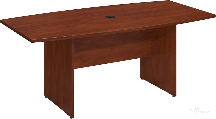 The appearance of Hansen Cherry 72" Boat Top Conference Table designed by Bush Furniture in the modern / contemporary interior design. This red piece of furniture  was selected by 1StopBedrooms from Hansen Collection to add a touch of cosiness and style into your home. Sku: 99TB7236HC. Product Type: Conference Table. Image1