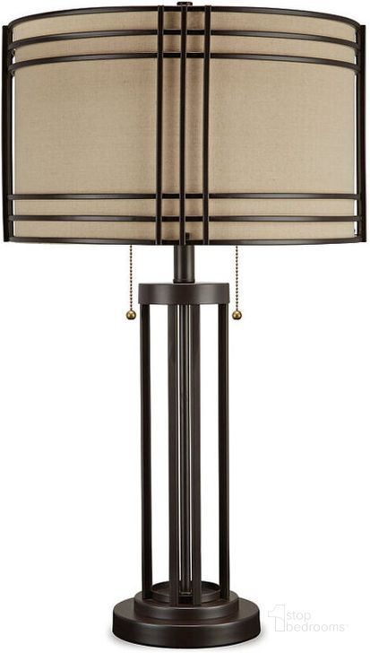 The appearance of Hanswell Dark Brown Table Lamp designed by Signature Design by Ashley in the transitional interior design. This dark brown piece of furniture  was selected by 1StopBedrooms from Hanswell Collection to add a touch of cosiness and style into your home. Sku: L208294. Product Type: Table Lamp. Image1