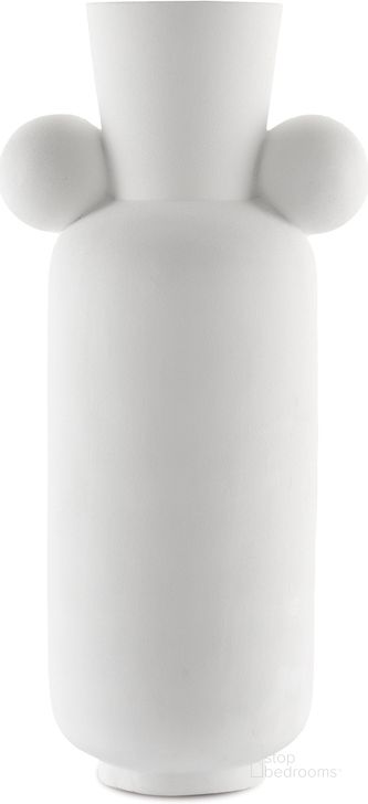 The appearance of Happy 40 Tall White Vase designed by Currey & Company in the modern / contemporary interior design. This white piece of furniture  was selected by 1StopBedrooms from Happy 40 Collection to add a touch of cosiness and style into your home. Sku: 1200-0394. Material: Ceramic. Product Type: Vase. Image1