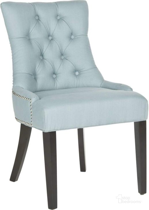 The appearance of Harlow Light Blue and Espresso Tufted Ring Chair designed by Safavieh in the modern / contemporary interior design. This light blue piece of furniture  was selected by 1StopBedrooms from Harlow Collection to add a touch of cosiness and style into your home. Sku: MCR4716E-SET2. Product Type: Dining Chair. Material: Stainless Steel. Image1