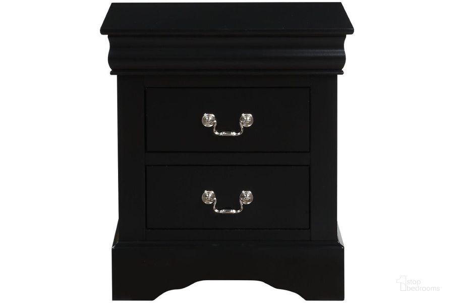 The appearance of Harlowe Black Nightstand designed by Windsor Home in the traditional interior design. This black piece of furniture  was selected by 1StopBedrooms from Harlowe Collection to add a touch of cosiness and style into your home. Sku: 1240-120. Material: Wood. Product Type: Nightstand. Image1