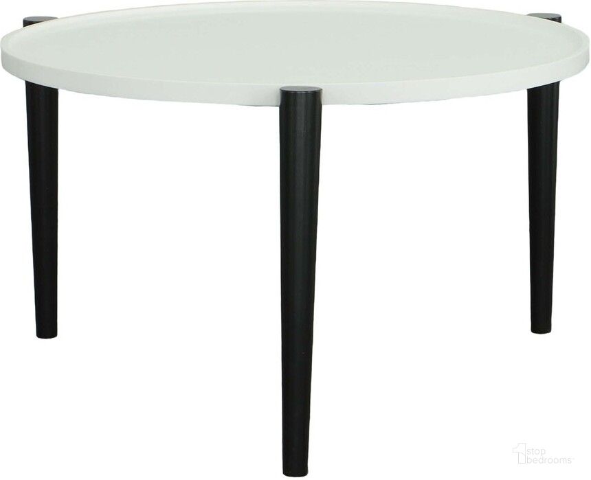 The appearance of Harlowe Round Cocktail Table In Black and White designed by Progressive Furniture in the transitional interior design. This black/white piece of furniture  was selected by 1StopBedrooms from Harlowe Collection to add a touch of cosiness and style into your home. Sku: T605-01. Product Type: Cocktail Table. Material: Rubberwood. Image1