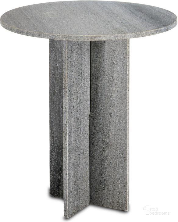 The appearance of Harmon Gray Marble Accent Table designed by Currey & Company in the modern / contemporary interior design. This gray piece of furniture  was selected by 1StopBedrooms from Harmon Collection to add a touch of cosiness and style into your home. Sku: 3000-0221. Material: Marble. Product Type: Accent Table. Image1