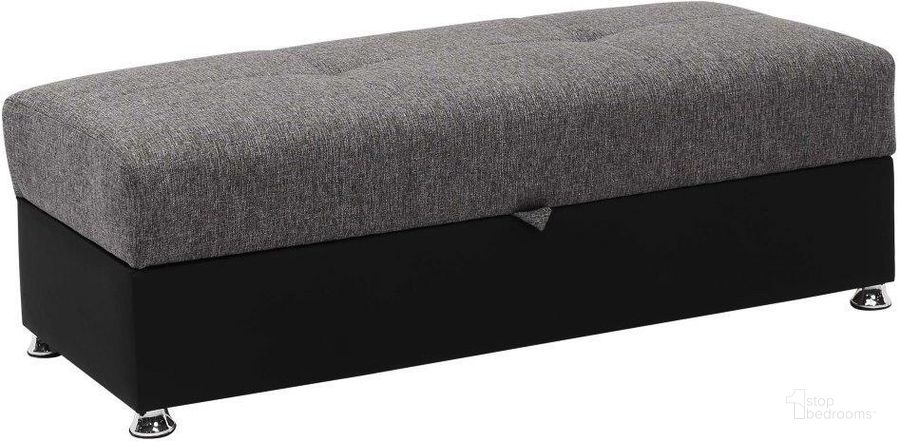 The appearance of Harmony Upholstered Convertible Ottoman with Storage In Gray designed by Casamode in the modern / contemporary interior design. This gray piece of furniture  was selected by 1StopBedrooms from Harmony Collection to add a touch of cosiness and style into your home. Sku: HAR-O-GY-PU. Product Type: Ottoman. Material: Chenille. Image1