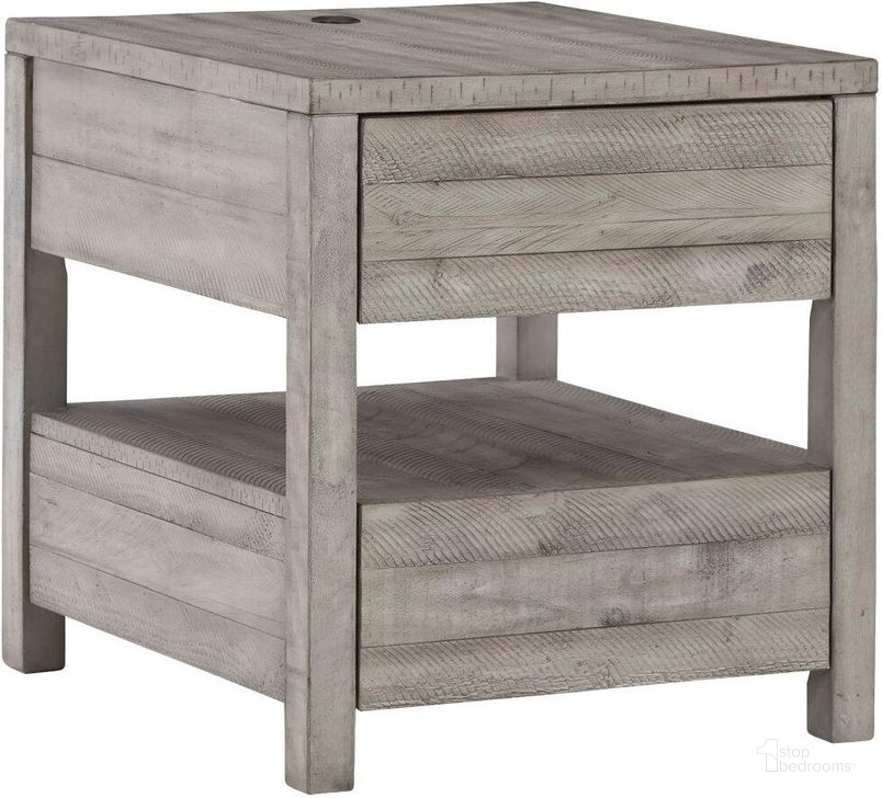 The appearance of Haroldsmore Gray End Table designed by Artisan Elegance in the modern / contemporary interior design. This gray piece of furniture  was selected by 1StopBedrooms from Haroldsmore Collection to add a touch of cosiness and style into your home. Sku: T996-3. Material: Wood. Product Type: End Table. Image1