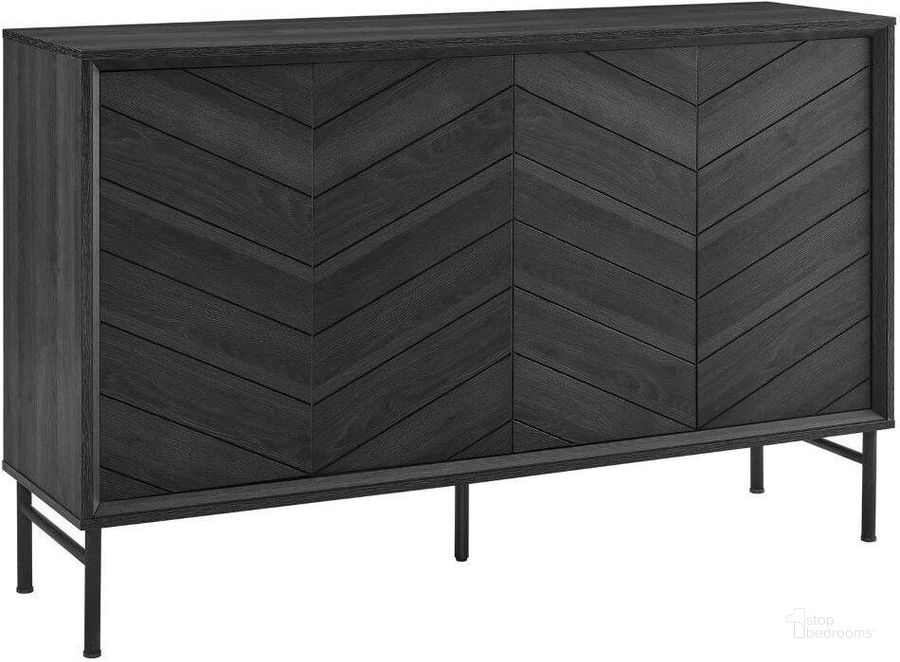 The appearance of Harper Chevron Sideboard In Black designed by Modway in the modern / contemporary interior design. This black piece of furniture  was selected by 1StopBedrooms from Harper Collection to add a touch of cosiness and style into your home. Sku: EEI-6336-BLK. Material: Wood. Product Type: Sideboard. Image1