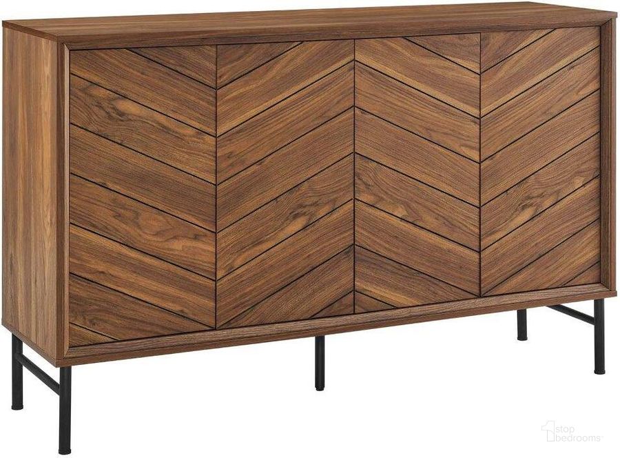 The appearance of Harper Chevron Sideboard In Walnut designed by Modway in the modern / contemporary interior design. This walnut piece of furniture  was selected by 1StopBedrooms from Harper Collection to add a touch of cosiness and style into your home. Sku: EEI-6336-WAL. Material: Wood. Product Type: Sideboard. Image1