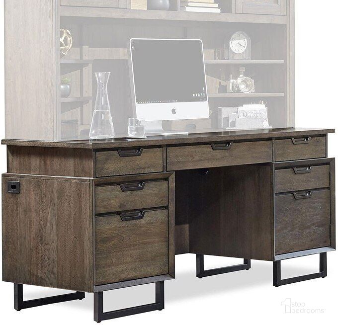 The appearance of Harper Point 66 Inch Credenza Desk designed by Aspenhome in the modern / contemporary interior design. This fossil piece of furniture  was selected by 1StopBedrooms from Harper Point Collection to add a touch of cosiness and style into your home. Sku: IHP-316-FSL. Material: Wood. Product Type: Home Office Desk. Image1