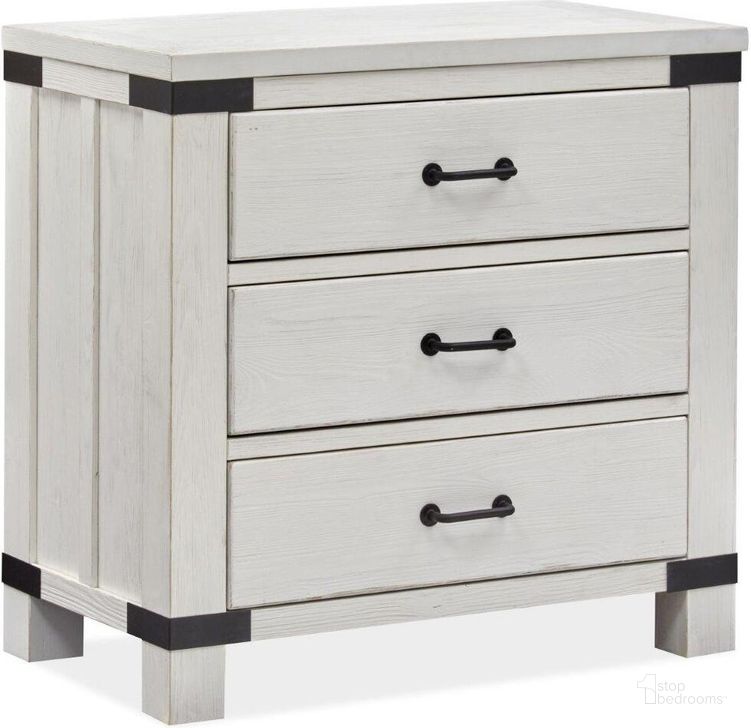The appearance of Harper Springs Silo White Bachelor Chest designed by Magnussen in the transitional interior design. This white piece of furniture  was selected by 1StopBedrooms from Harper Springs Collection to add a touch of cosiness and style into your home. Sku: B5321-08. Product Type: Chest. Material: Solid Pine.