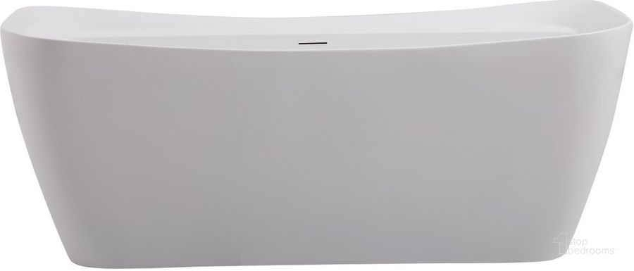 The appearance of Harrieta 67 Inch Soaking Bathtub In Glossy White designed by Elegant Lighting in the transitional interior design. This glossy white piece of furniture  was selected by 1StopBedrooms from Harrieta Collection to add a touch of cosiness and style into your home. Sku: BT10467GW. Product Type: Bathroom Sink. Material: Iron. Image1