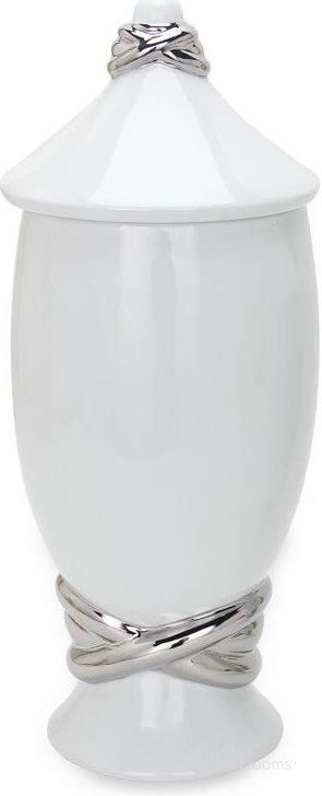 The appearance of Harrisville White and Silver Vase Decorative Accessory 0qb24536757 designed by Luxe Linea in the modern / contemporary interior design. This white and silver piece of furniture  was selected by 1StopBedrooms from Harrisville Collection to add a touch of cosiness and style into your home. Sku: FS207SJS. Material: Ceramic. Product Type: Vase. Image1
