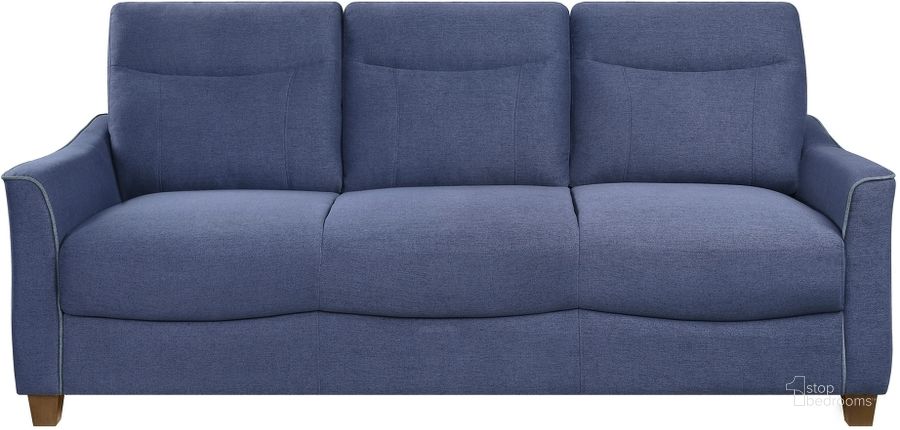 The appearance of Harstad Sofa In Blue designed by Homelegance in the modern / contemporary interior design. This blue piece of furniture  was selected by 1StopBedrooms from Harstad Collection to add a touch of cosiness and style into your home. Sku: 9236BU-3. Product Type: Sofa. Material: Textured. Image1