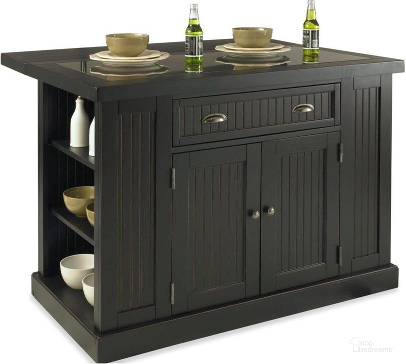 The appearance of Hartford Black 3 Piece Kitchen Island Set designed by Homestyles in the traditional interior design. This black piece of furniture  was selected by 1StopBedrooms from Hartford Collection to add a touch of cosiness and style into your home. Sku: 5033-941;5033-942;5033-89;5033-89. Material: Wood. Product Type: Kitchen Islands and Serving Cart. Image1