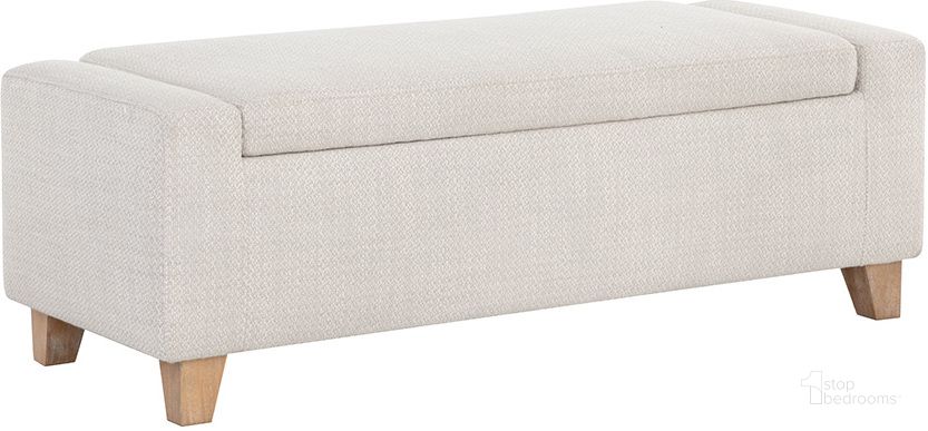 The appearance of Hartley Storage Bench In Natural And Moto Stucco designed by Sunpan in the modern / contemporary interior design. This natural piece of furniture  was selected by 1StopBedrooms from Hartley Collection to add a touch of cosiness and style into your home. Sku: 108585. Material: Fabric. Product Type: Bench. Image1