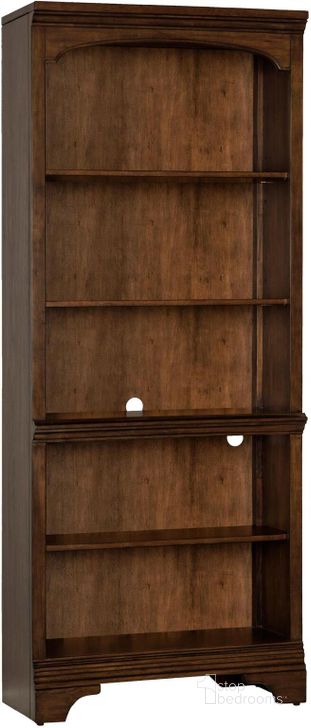 The appearance of Hartshill Burnished Oak Bookcase designed by Coaster in the transitional interior design. This brown piece of furniture  was selected by 1StopBedrooms from Hartshill Collection to add a touch of cosiness and style into your home. Sku: 881285. Material: Wood. Product Type: Bookcase. Image1