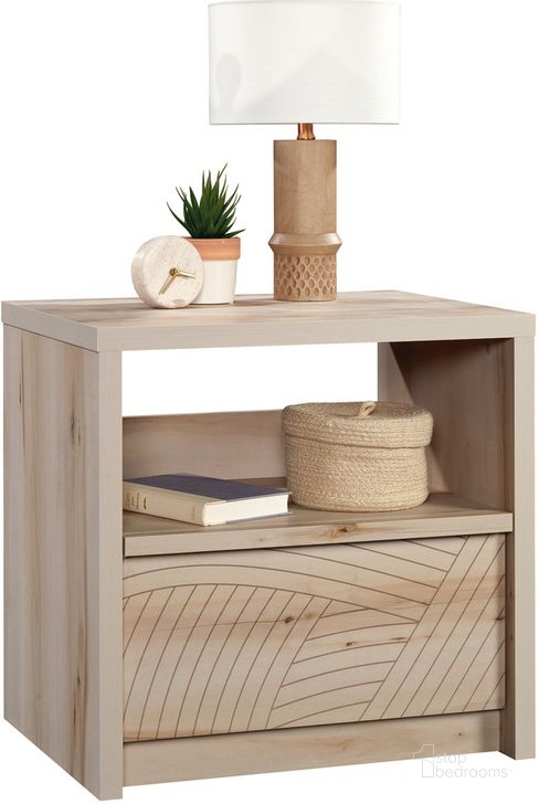 The appearance of Harvey Park Night Stand In Pacific Maple designed by Sauder in the modern / contemporary interior design. This pacific maple piece of furniture  was selected by 1StopBedrooms from Harvey Park Collection to add a touch of cosiness and style into your home. Sku: 433545. Product Type: Nightstand. Material: Engineered Wood. Image1