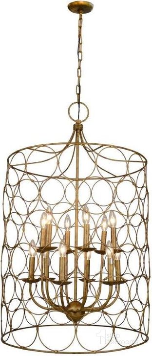 The appearance of Hattie Cage-Style Pendant In Antique Gold designed by Moti in the transitional interior design. This antique gold piece of furniture  was selected by 1StopBedrooms from Hattie Collection to add a touch of cosiness and style into your home. Sku: 64001047. Product Type: Pendant Lighting. Material: Iron.