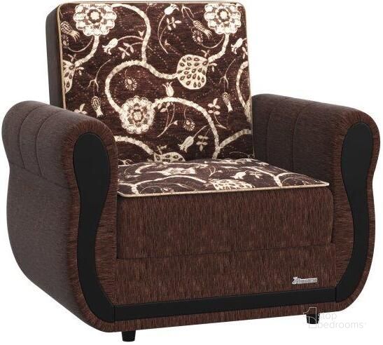 The appearance of Havana Upholstered Convertible Armchair with Storage In Brown designed by Casamode in the modern / contemporary interior design. This brown piece of furniture  was selected by 1StopBedrooms from Havana Collection to add a touch of cosiness and style into your home. Sku: HVN-BN-AC. Product Type: Arm Chair. Material: Chenille. Image1