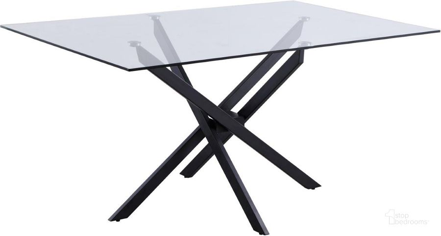 The appearance of Haven Cress Matte Black Dining Table 0qb24200948 designed by Furnique in the modern / contemporary interior design. This matte black piece of furniture  was selected by 1StopBedrooms from Haven Cress Collection to add a touch of cosiness and style into your home. Sku: 903-T-1;903-T-2. Table Base Style: Pedestal. Material: Metal. Product Type: Dining Table. Table Top Shape: Rectangular. Size: 60". Image1