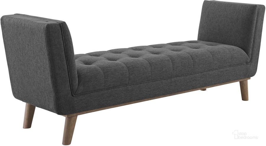 The appearance of Haven Gray Tufted Button Upholstered Fabric Accent Bench designed by Modway in the modern / contemporary interior design. This gray piece of furniture  was selected by 1StopBedrooms from Haven Collection to add a touch of cosiness and style into your home. Sku: EEI-3002-GRY. Material: MDF. Product Type: Accent and Storage Bench. Image1