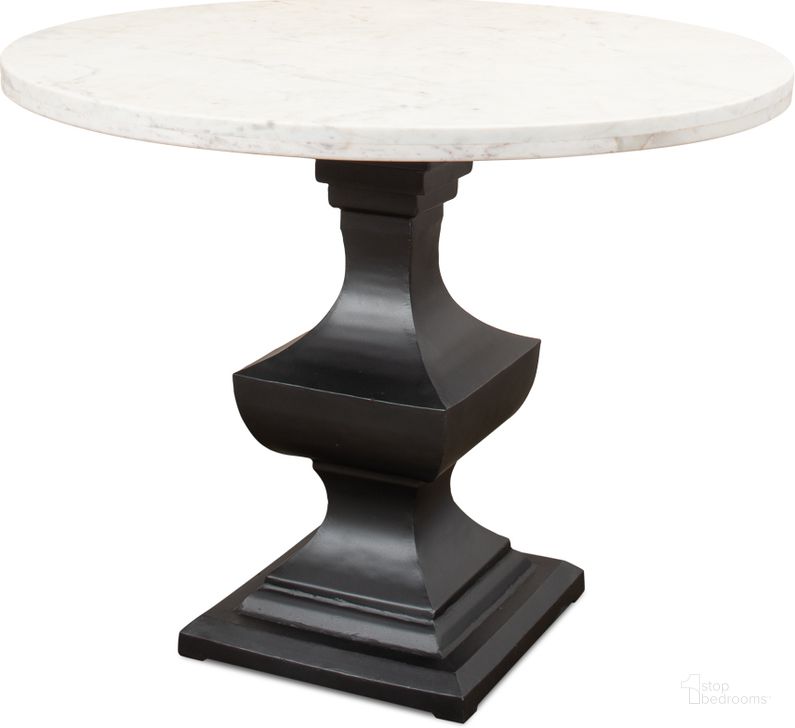 The appearance of Haviland Black Dining Table designed by Sarreid in the transitional interior design. This black piece of furniture  was selected by 1StopBedrooms from Haviland Collection to add a touch of cosiness and style into your home. Sku: 30430. Table Base Style: Pedestal. Table Top Shape: Round. Product Type: Dining Table. Size: 40". Image1