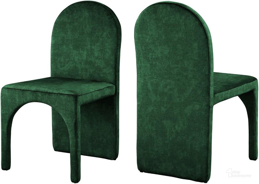 The appearance of Havington Green Velvet Side Chair Set of 2 designed by Furnique in the modern / contemporary interior design. This green velvet piece of furniture  was selected by 1StopBedrooms from Havington Collection to add a touch of cosiness and style into your home. Sku: 803Green-SC. Product Type: Side Chair. Material: Iron. Image1
