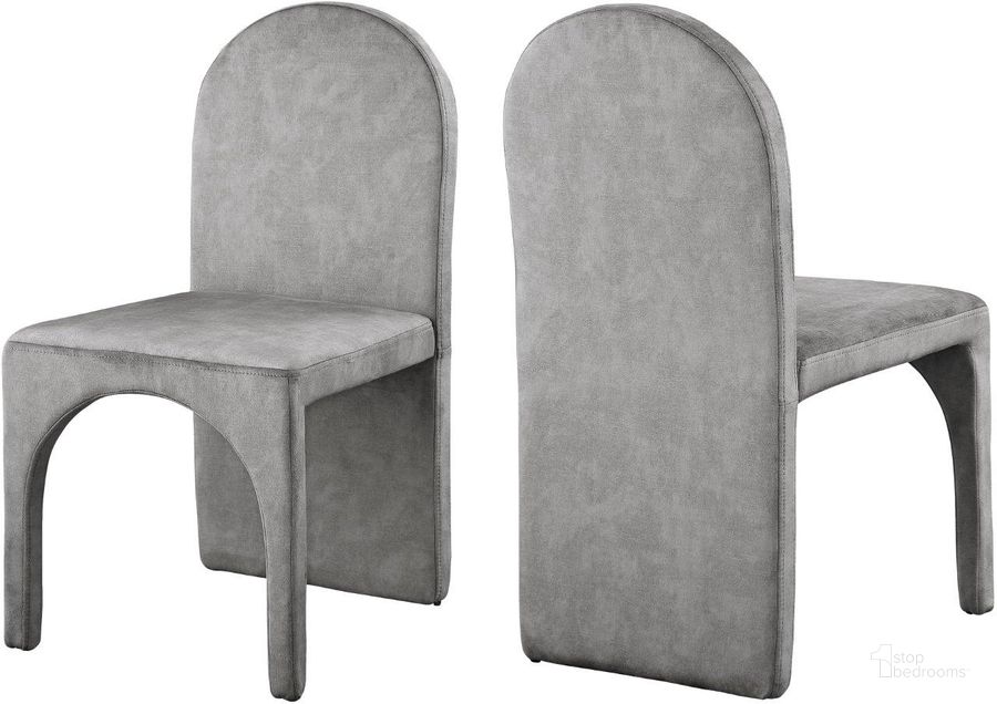 The appearance of Havington Grey Velvet Side Chair Set of 2 designed by Furnique in the modern / contemporary interior design. This grey velvet piece of furniture  was selected by 1StopBedrooms from Havington Collection to add a touch of cosiness and style into your home. Sku: 803Grey-SC. Product Type: Side Chair. Material: Iron. Image1