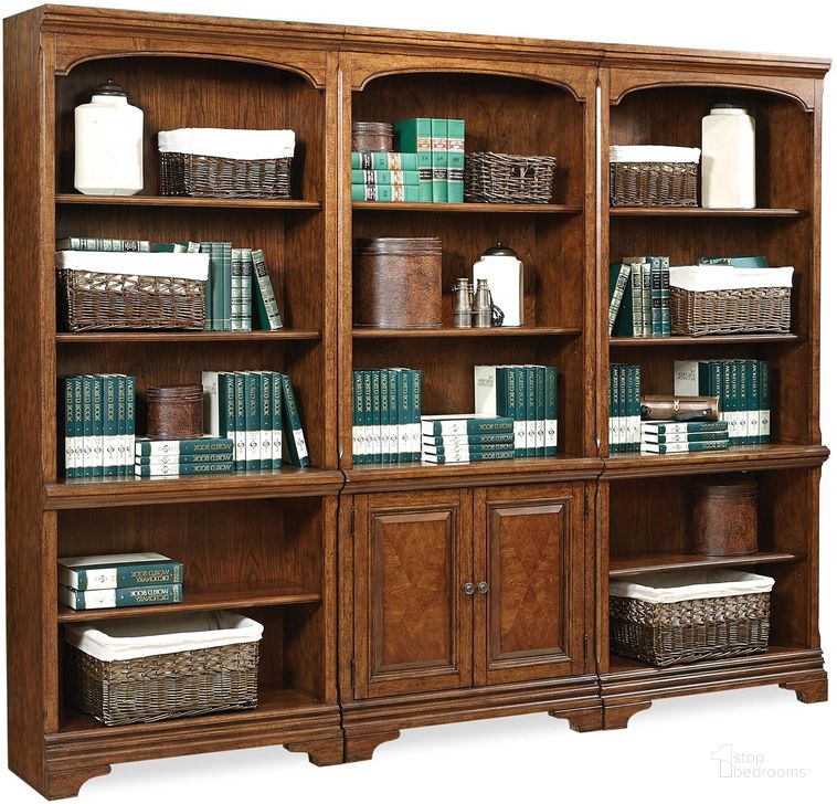 The appearance of Hawthorne Bookcases In Cherry designed by Aspenhome in the traditional interior design. This cherry piece of furniture  was selected by 1StopBedrooms from Hawthorne Collection to add a touch of cosiness and style into your home. Sku: I26-332-1;I26-333-1;I26-333-1. Material: Wood. Product Type: Bookcase. Image1