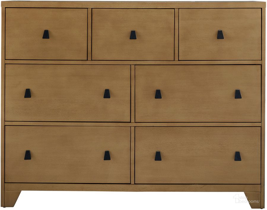 The appearance of Hayden 7 Drawer Double Dresser In Blonde designed by Progressive Furniture in the transitional interior design. This blonde piece of furniture  was selected by 1StopBedrooms from Hayden Collection to add a touch of cosiness and style into your home. Sku: B115-24. Product Type: Dresser. Material: Rubberwood. Image1